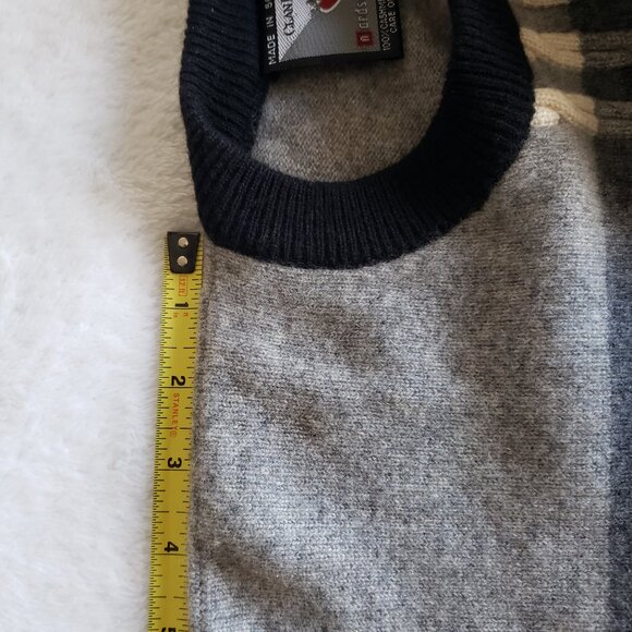 CLAN DOUGLAS Men's Crew Neck 100% Cashmere Ombre/Stripe Sweater SZ XL Long - Picture 14 of 15